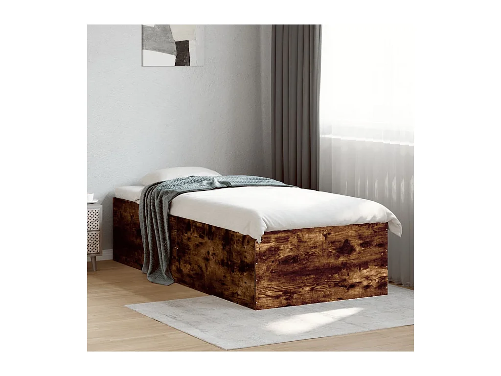 Lit simple | Lit adulte, enfant | Cadre de lit chêne fumé 100x200 cm