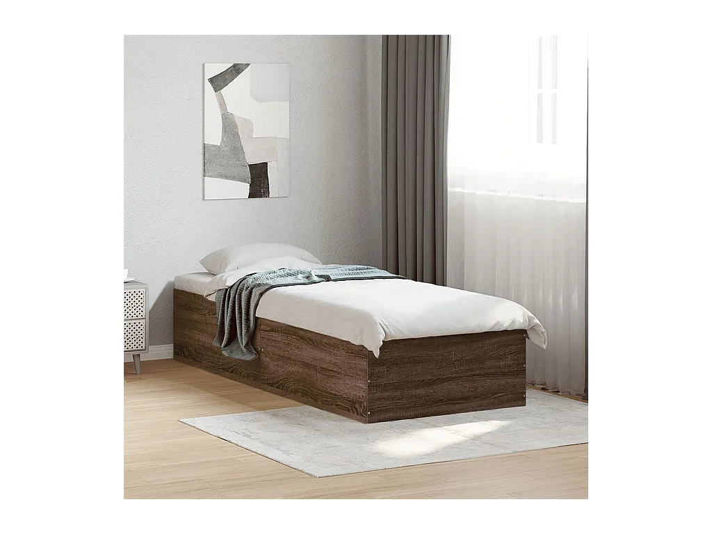 Lit simple | Lit adulte, enfant | Cadre de lit chêne marron 75x190cm bois ingénierie