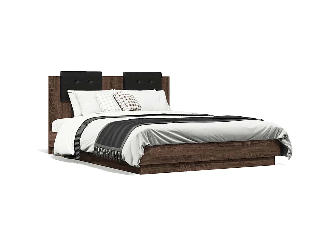 Lit simple | Lit adulte, enfant | Cadre de lit chêne marron 120x190 cm