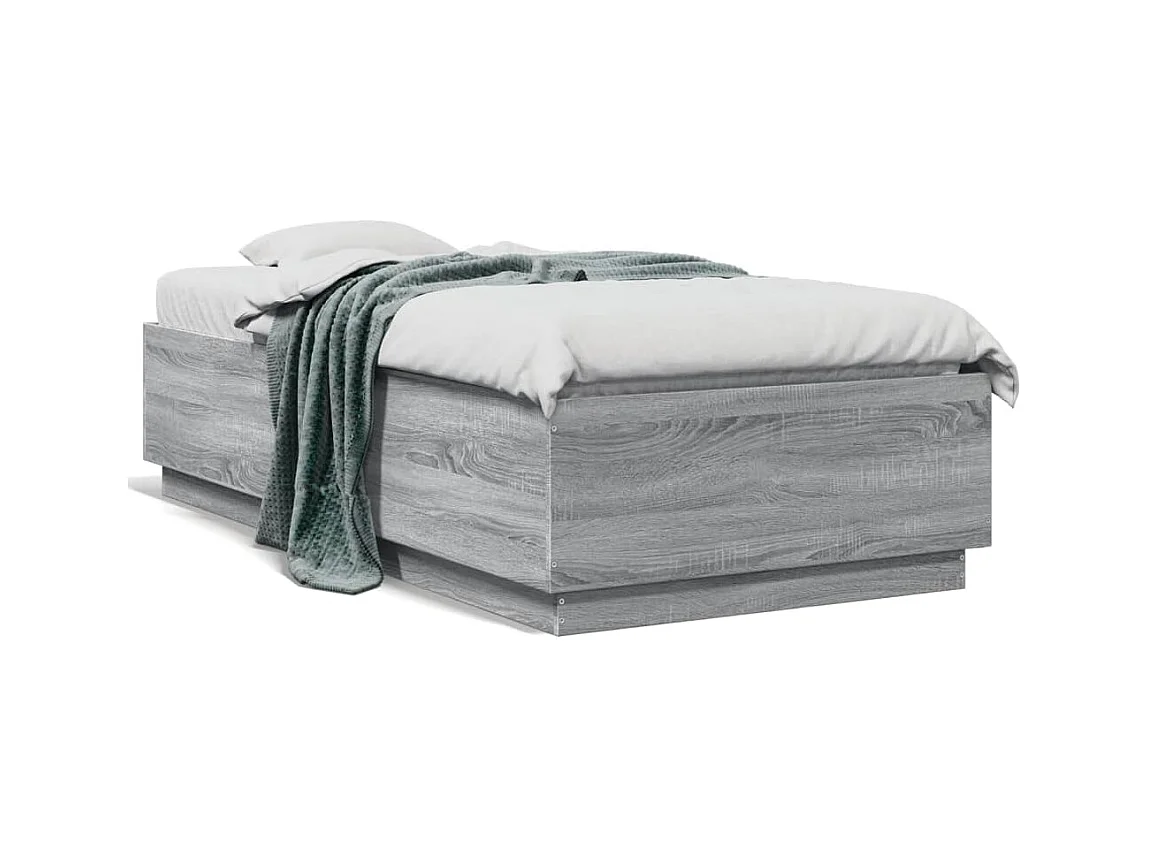 Lit simple | Lit adulte, enfant | Cadre de lit sonoma gris 75x190 cm