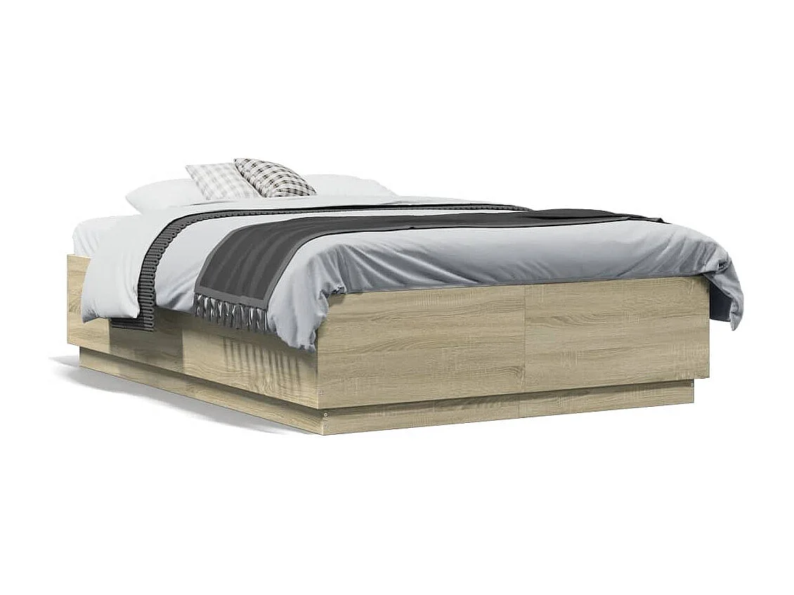 Lit double | Lit adulte | Cadre de lit chêne sonoma 140x190 cm