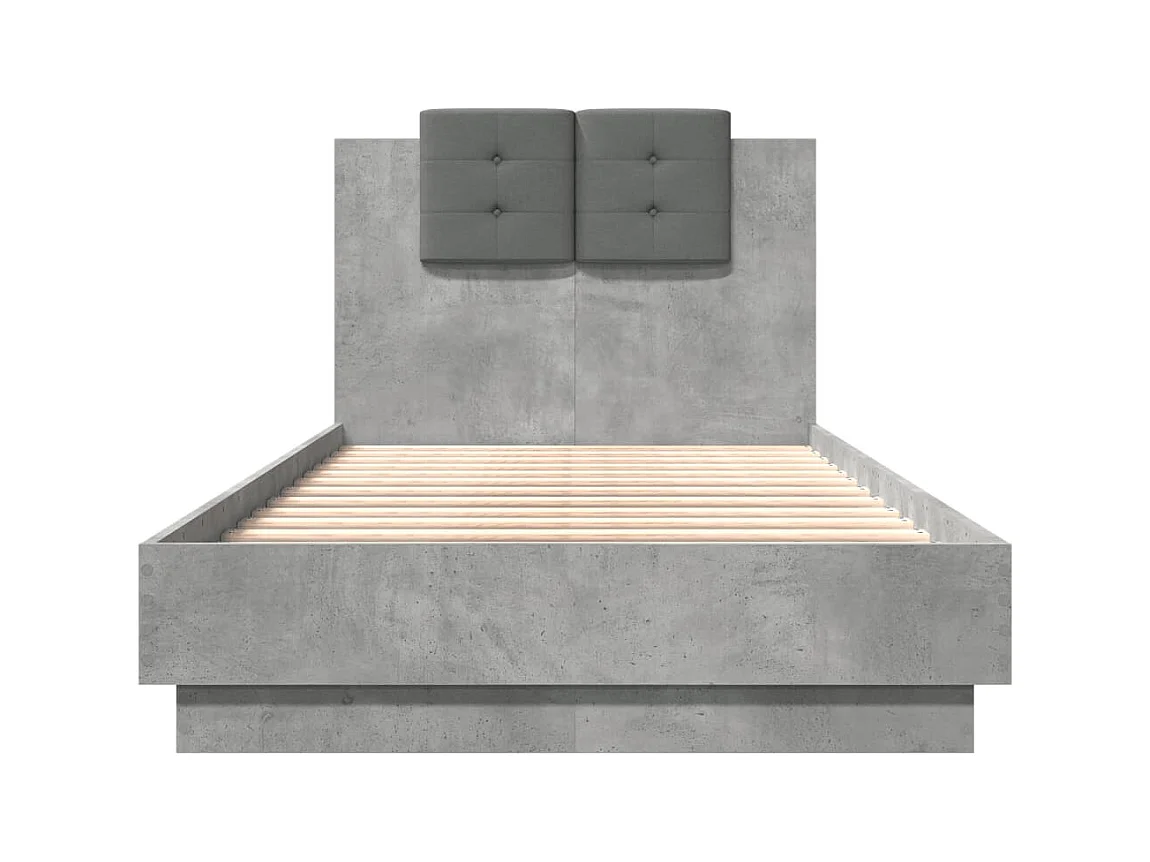 Lit simple | Lit adulte, enfant | Cadre de lit gris béton 90x190 cm