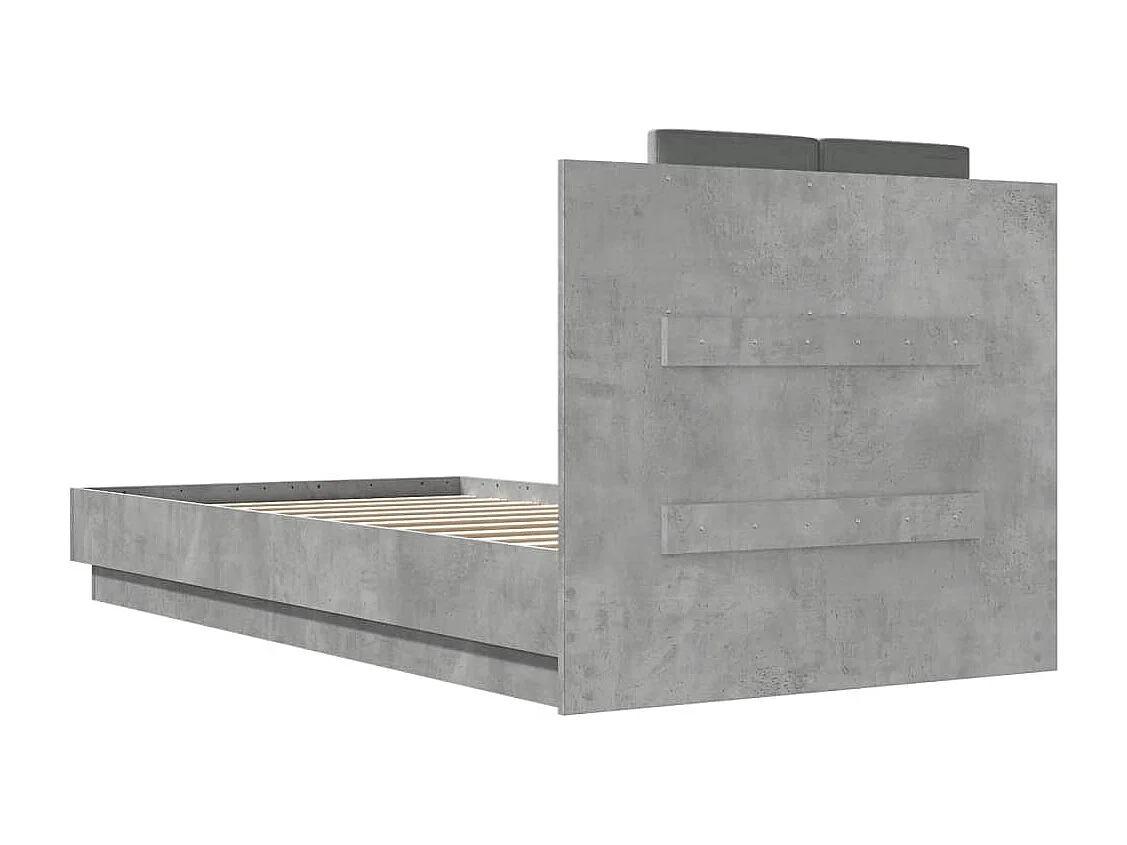 Lit simple | Lit adulte, enfant | Cadre de lit gris béton 90x190 cm
