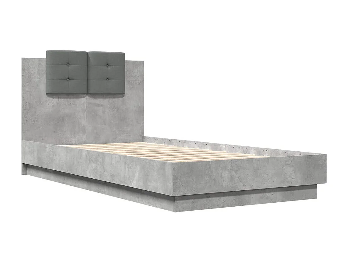 Lit simple | Lit adulte, enfant | Cadre de lit gris béton 90x190 cm