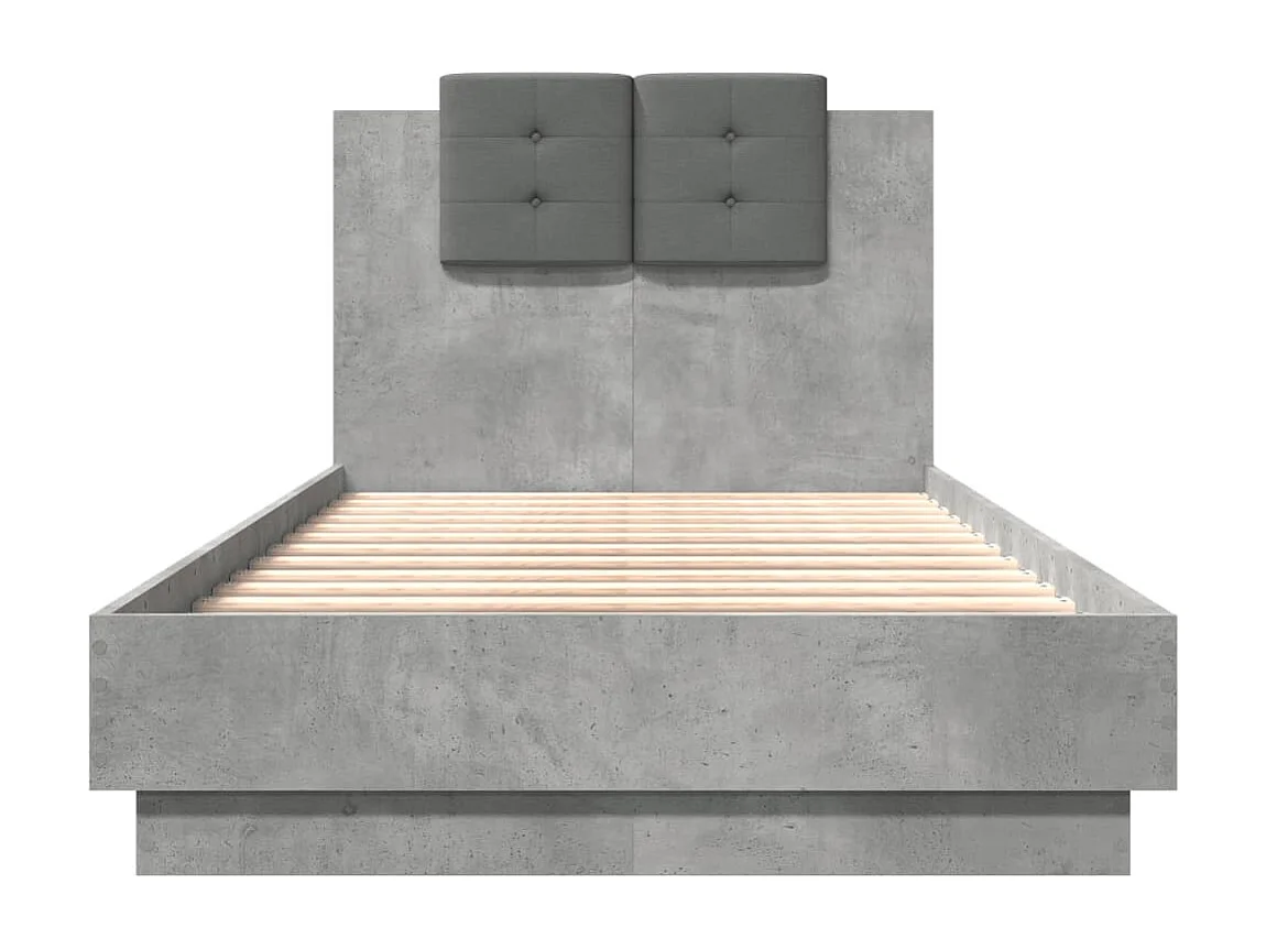 Lit simple | Lit adulte, enfant | Cadre de lit gris béton 90x190 cm
