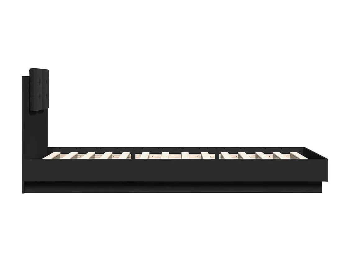 Lit simple | Lit adulte, enfant | Cadre de lit noir 100x200 cm