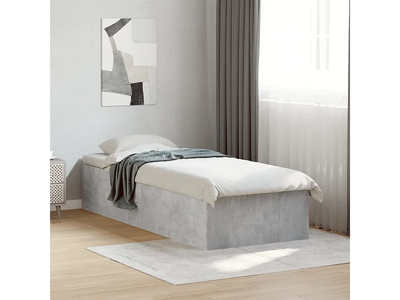 Lit simple | Lit adulte, enfant | Cadre de lit gris béton 100x200 cm
