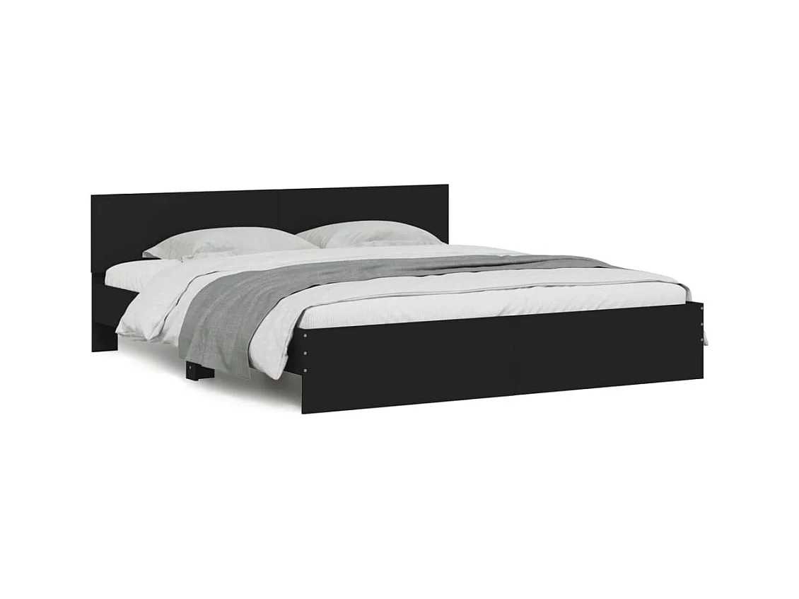 Lit double | Lit adulte | Cadre de lit avec LED noir 180x200 cm