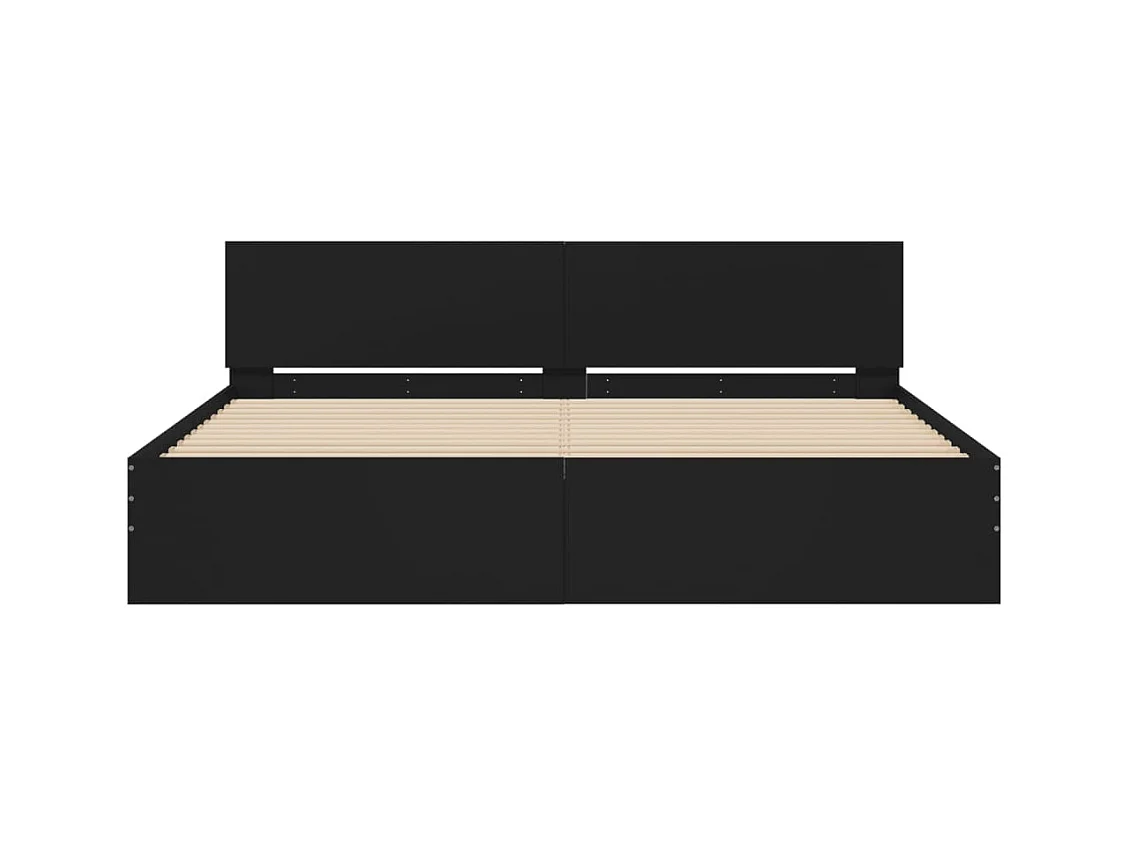 Lit double | Lit adulte | Cadre de lit avec LED noir 180x200 cm