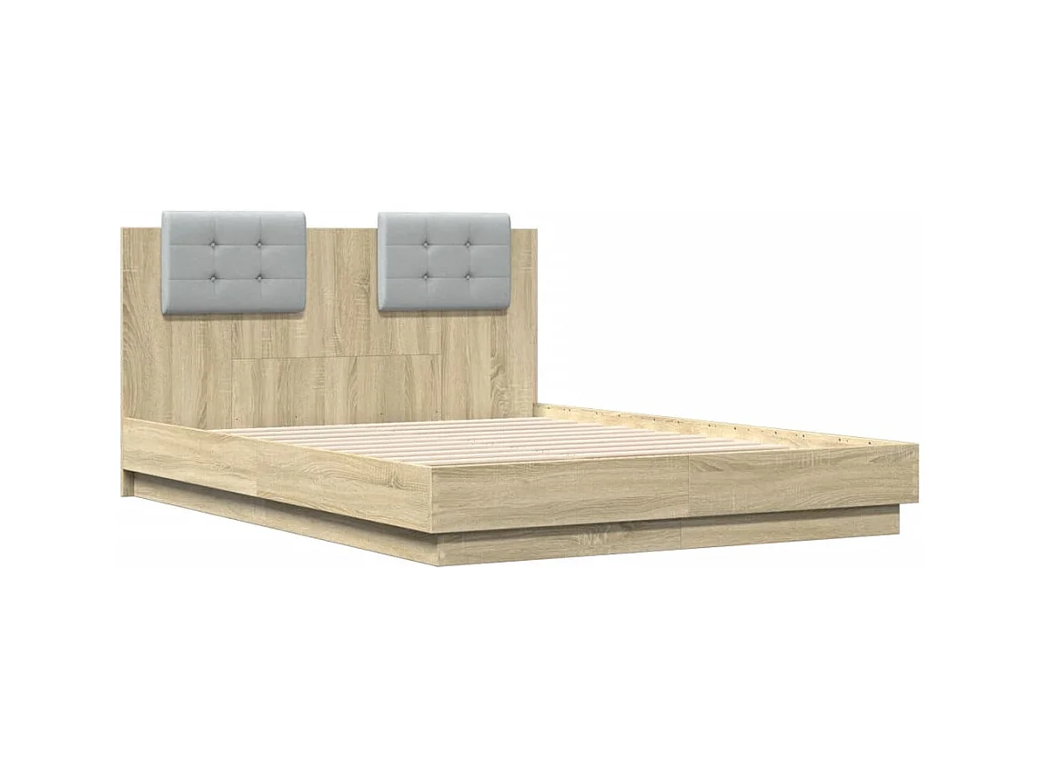 Lit double | Lit adulte | Cadre de lit chêne sonoma 135x190 cm