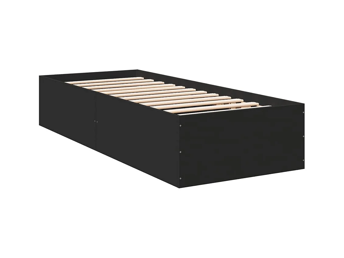 Lit simple | Lit adulte, enfant | Cadre de lit noir 100x200 cm