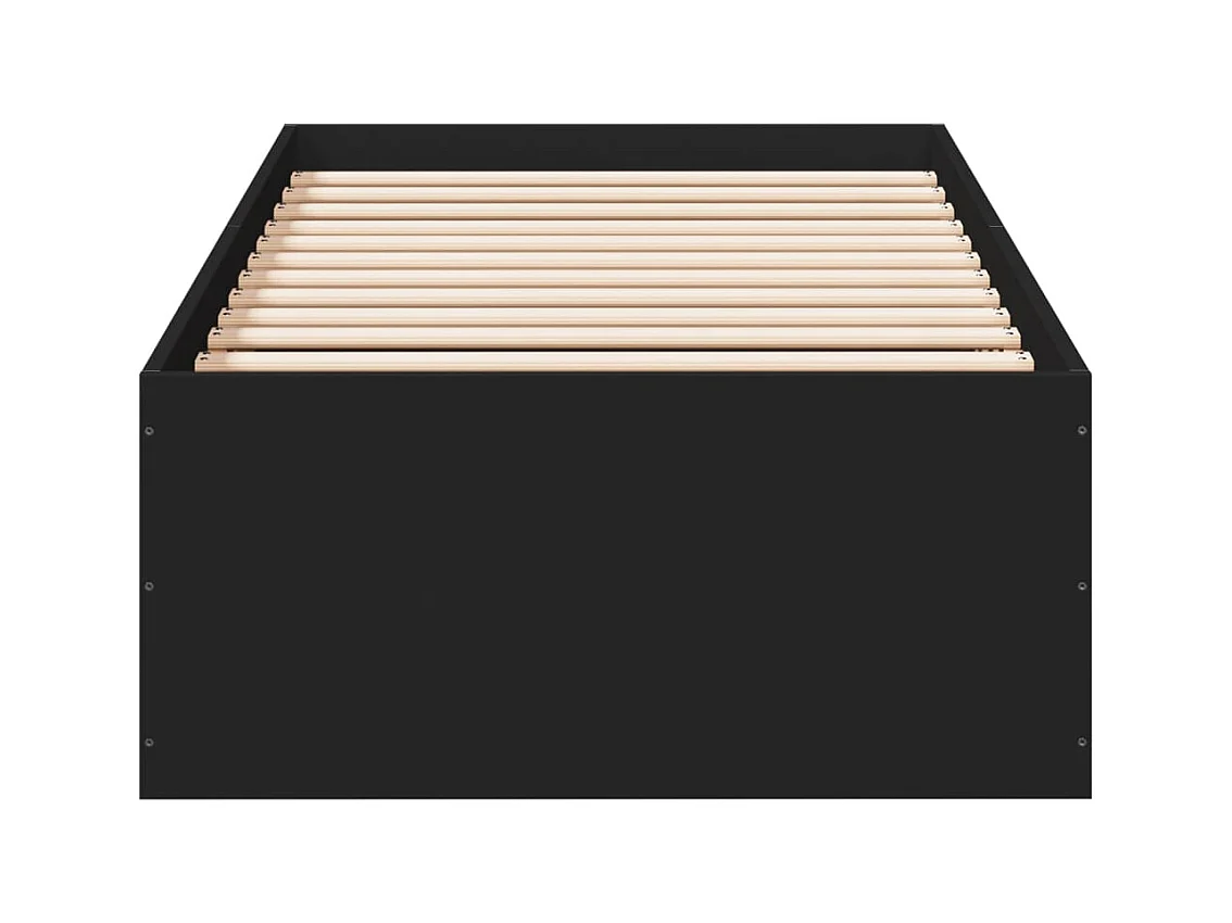 Lit simple | Lit adulte, enfant | Cadre de lit noir 100x200 cm