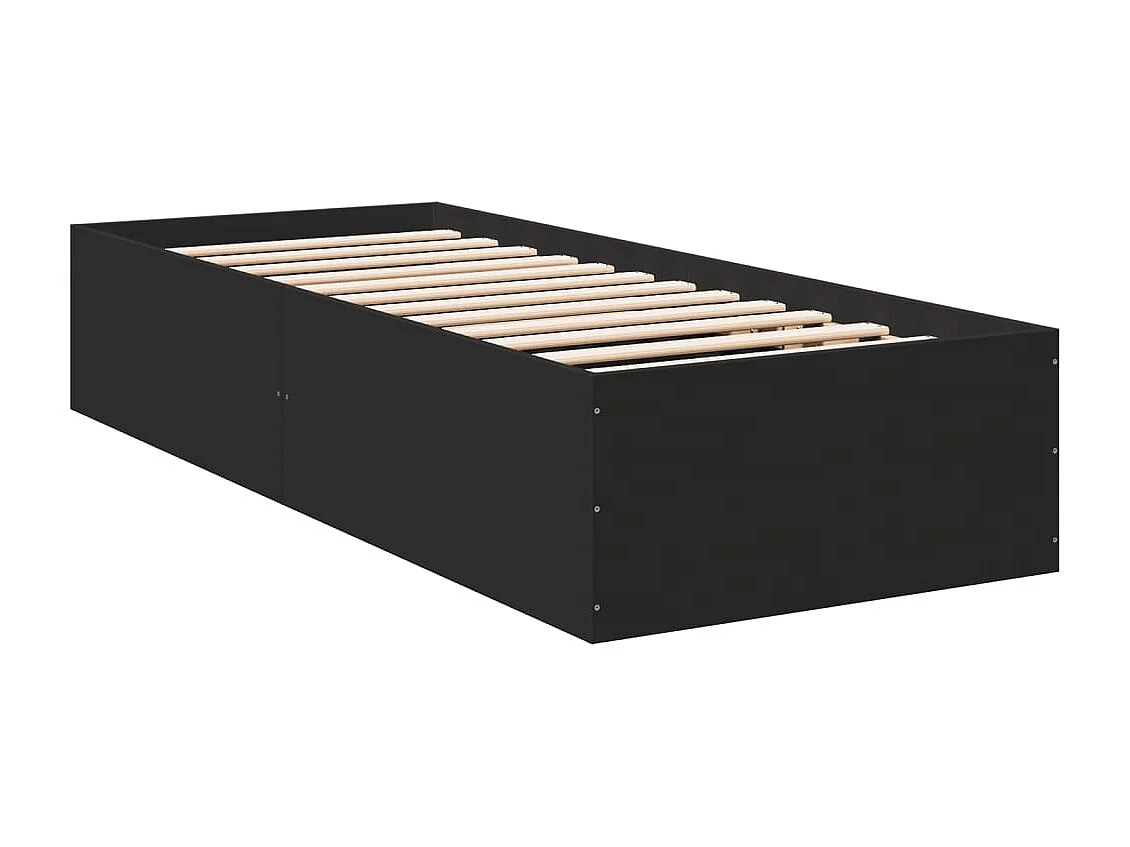 Lit simple | Lit adulte, enfant | Cadre de lit noir 100x200 cm