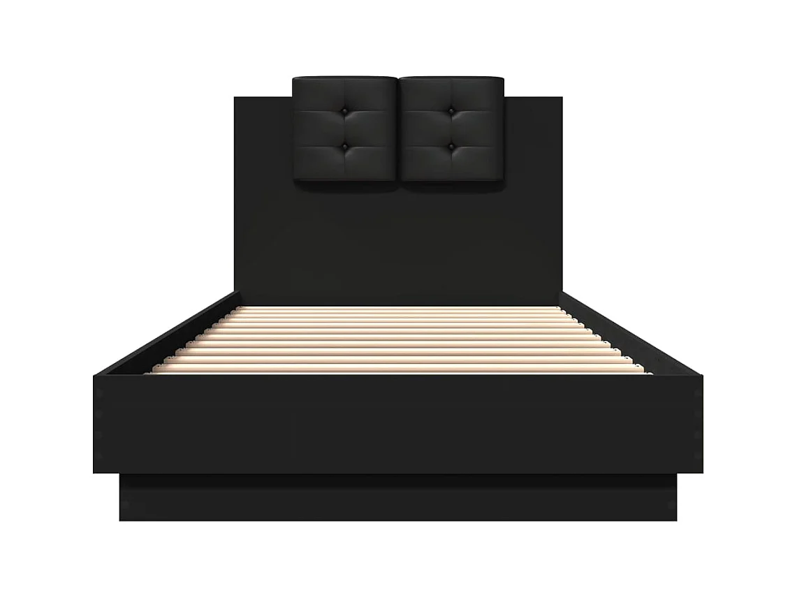 Lit simple | Lit adulte, enfant | Cadre de lit noir 90x200 cm