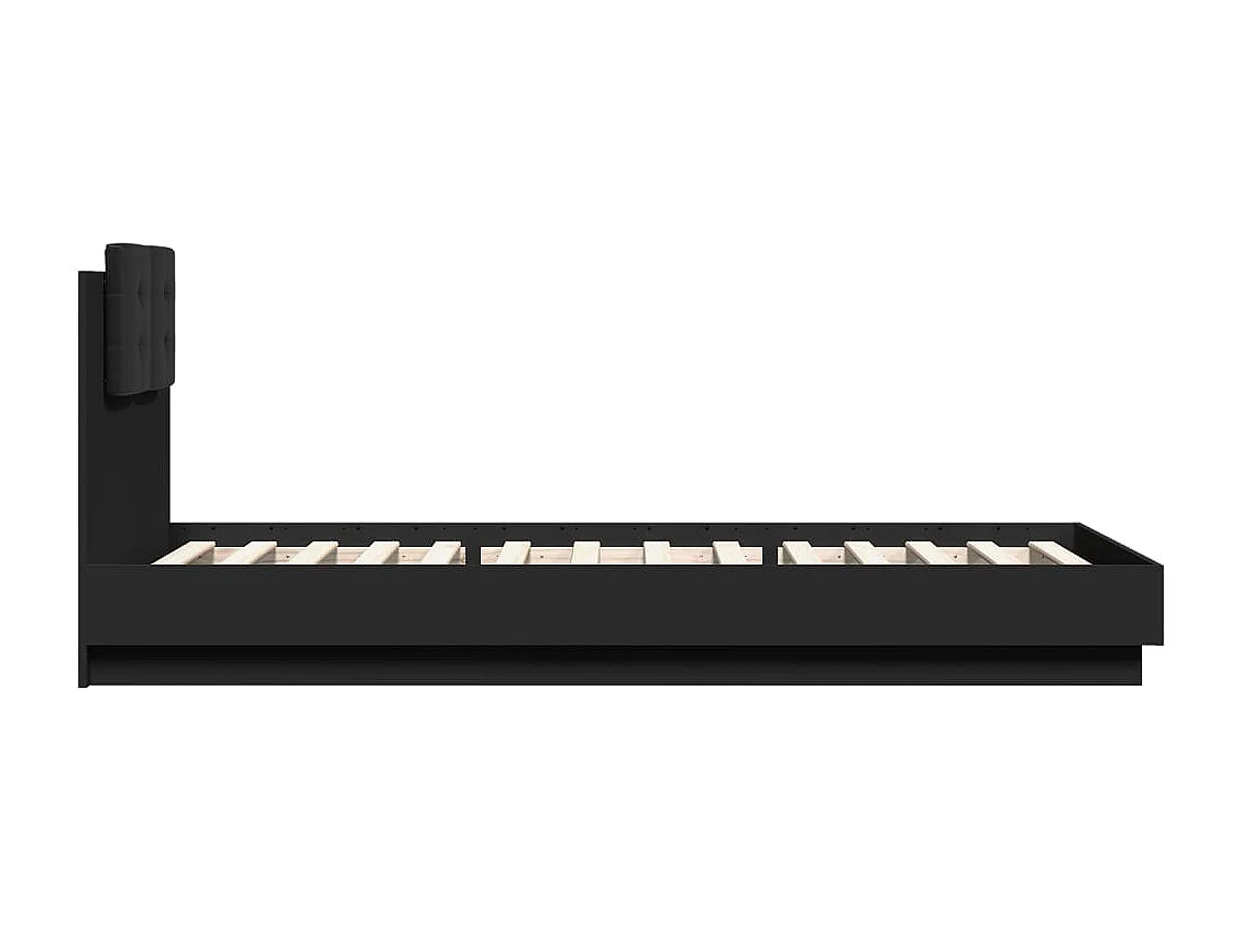 Lit simple | Lit adulte, enfant | Cadre de lit noir 90x200 cm