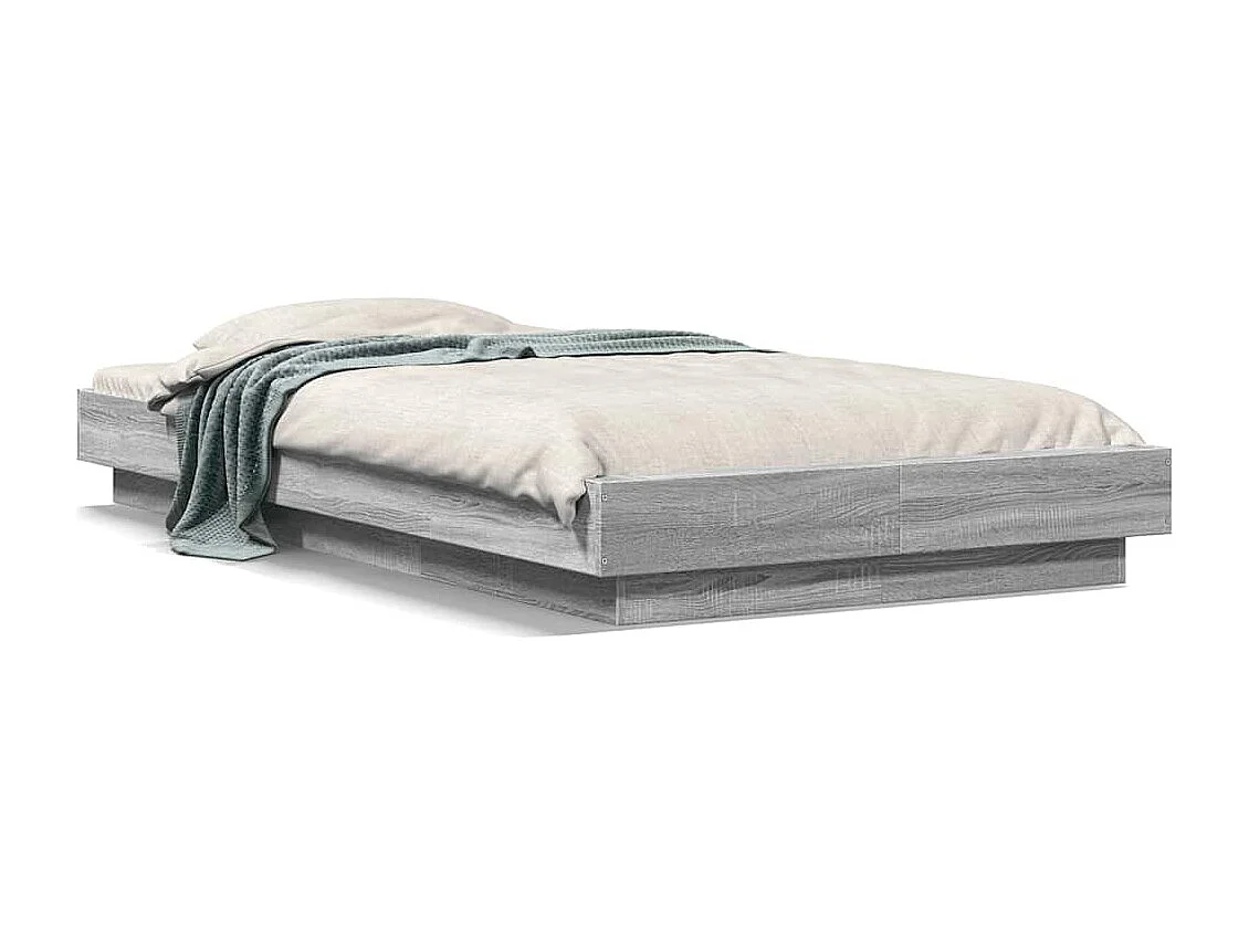 Lit simple | Lit adulte, enfant | Cadre de lit sonoma gris 100x200 cm
