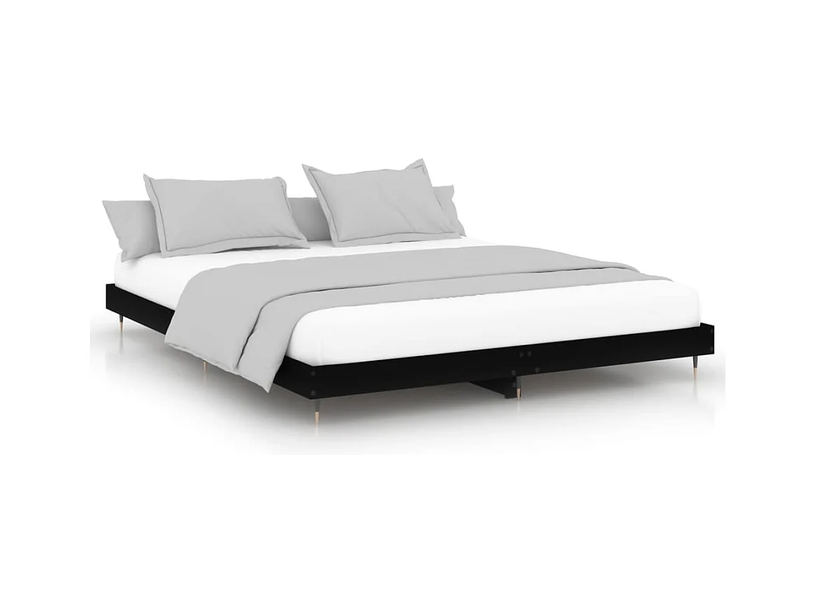 Lit simple | Lit adulte, enfant | Cadre de lit noir 120x200 cm