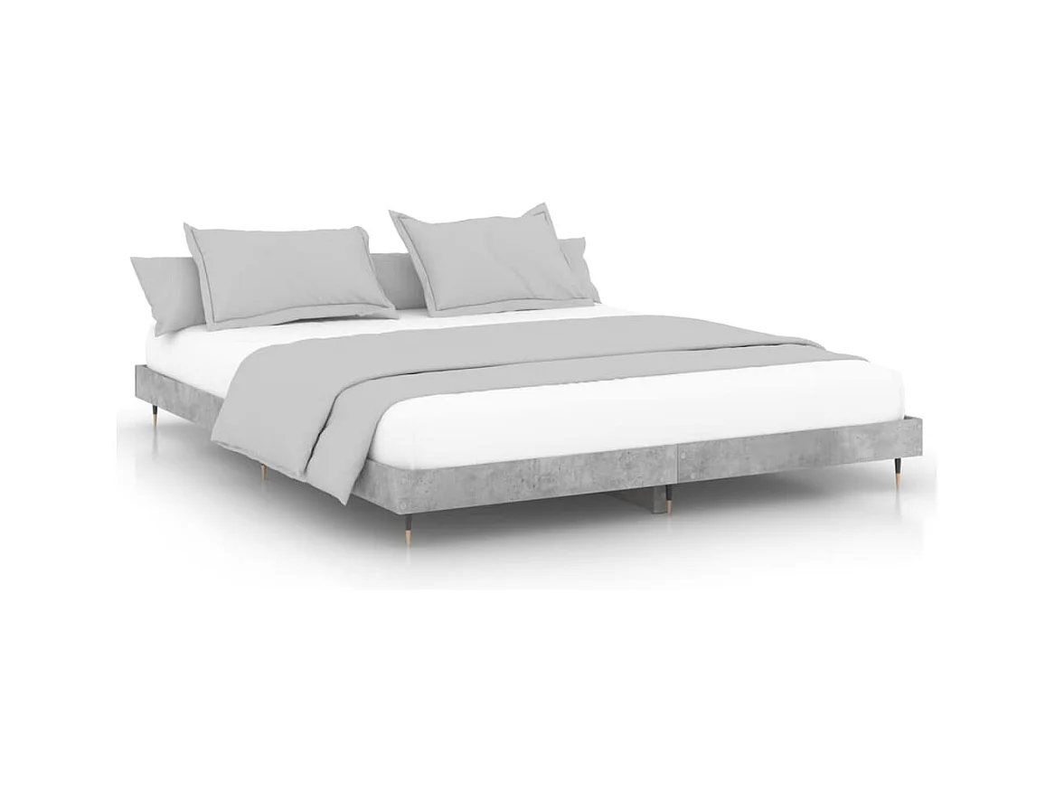 Lit simple | Lit adulte, enfant | Cadre de lit gris béton 120x200 cm