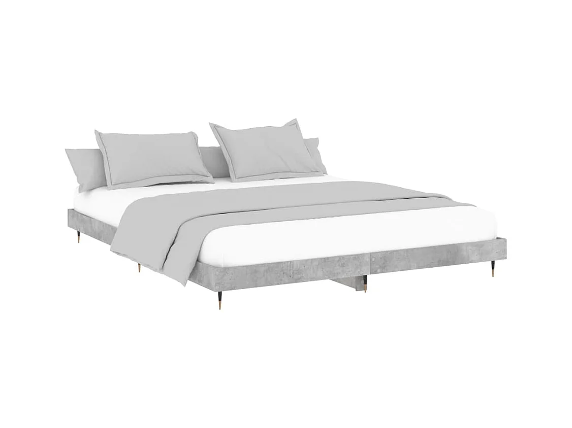 Lit simple | Lit adulte, enfant | Cadre de lit gris béton 120x200 cm