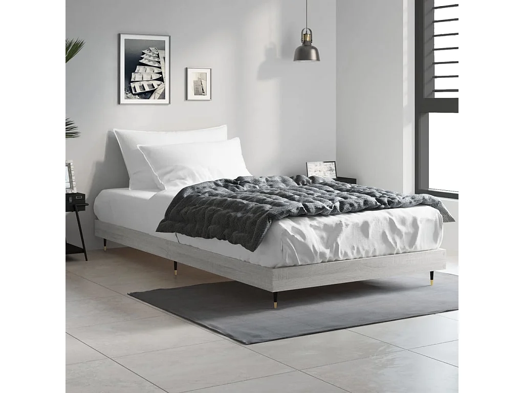 Lit simple | Lit adulte, enfant | Cadre de lit sonoma gris 90x190 cm
