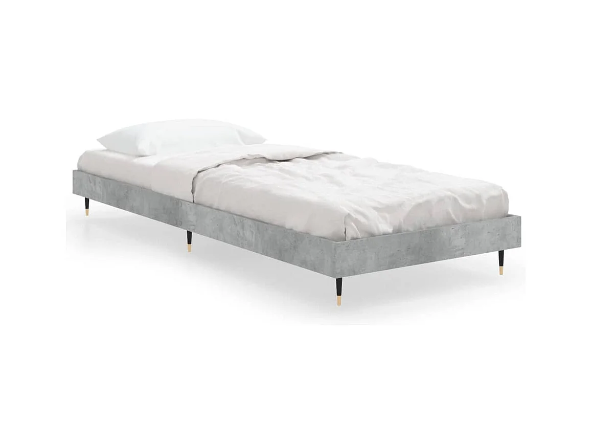 Lit simple | Lit adulte, enfant | Cadre de lit gris béton 75x190 cm