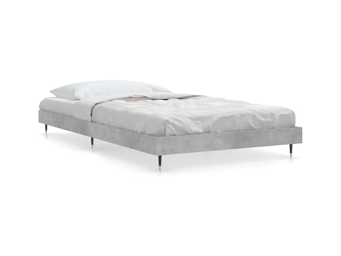Lit simple | Lit adulte, enfant | Cadre de lit gris béton 90x200 cm