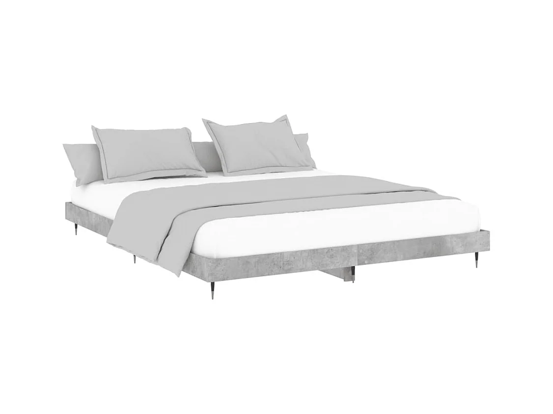 Lit double | Lit adulte | Cadre de lit gris béton 200x200 cm