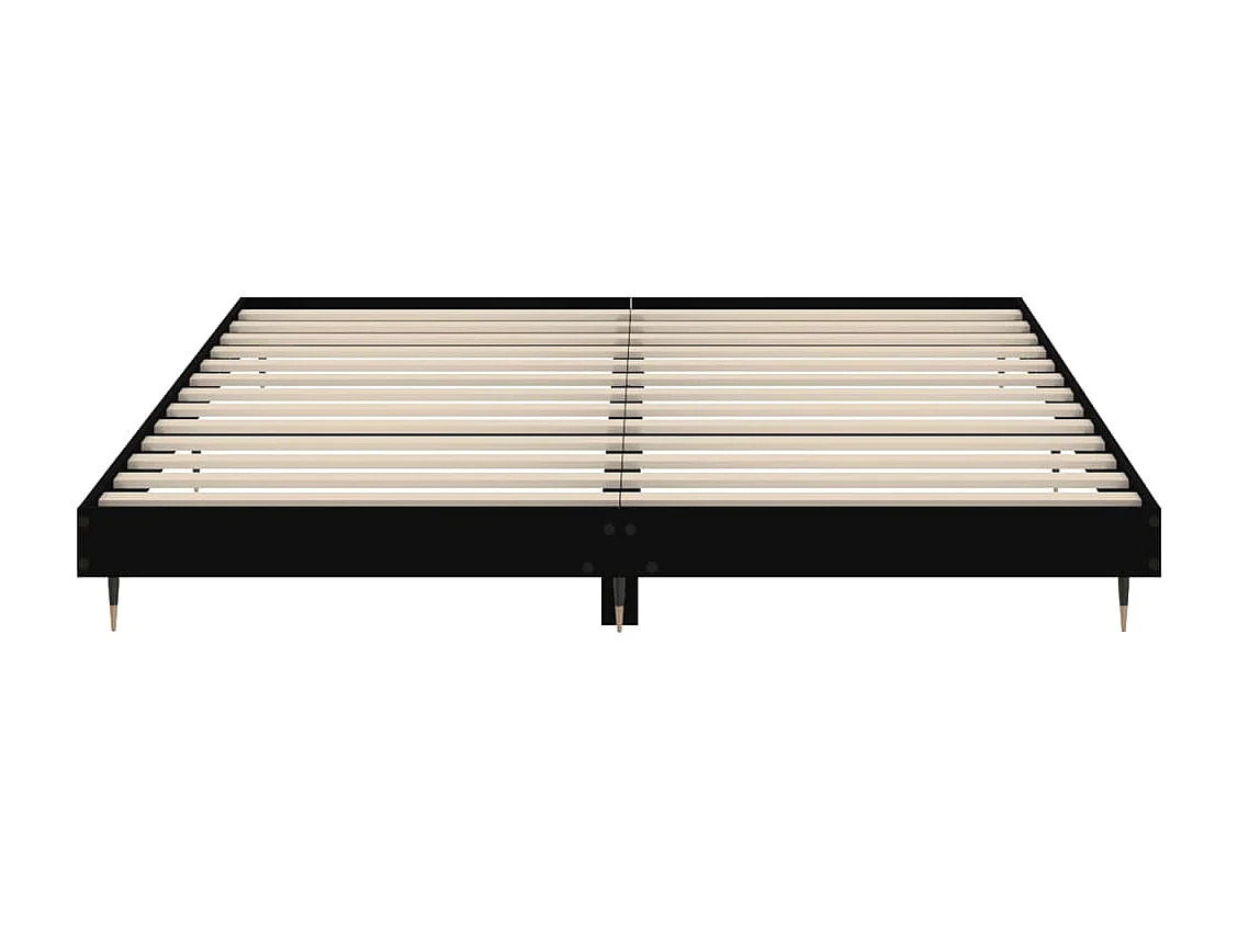 Lit double | Lit adulte | Cadre de lit noir 200x200 cm bois d'ingénierie
