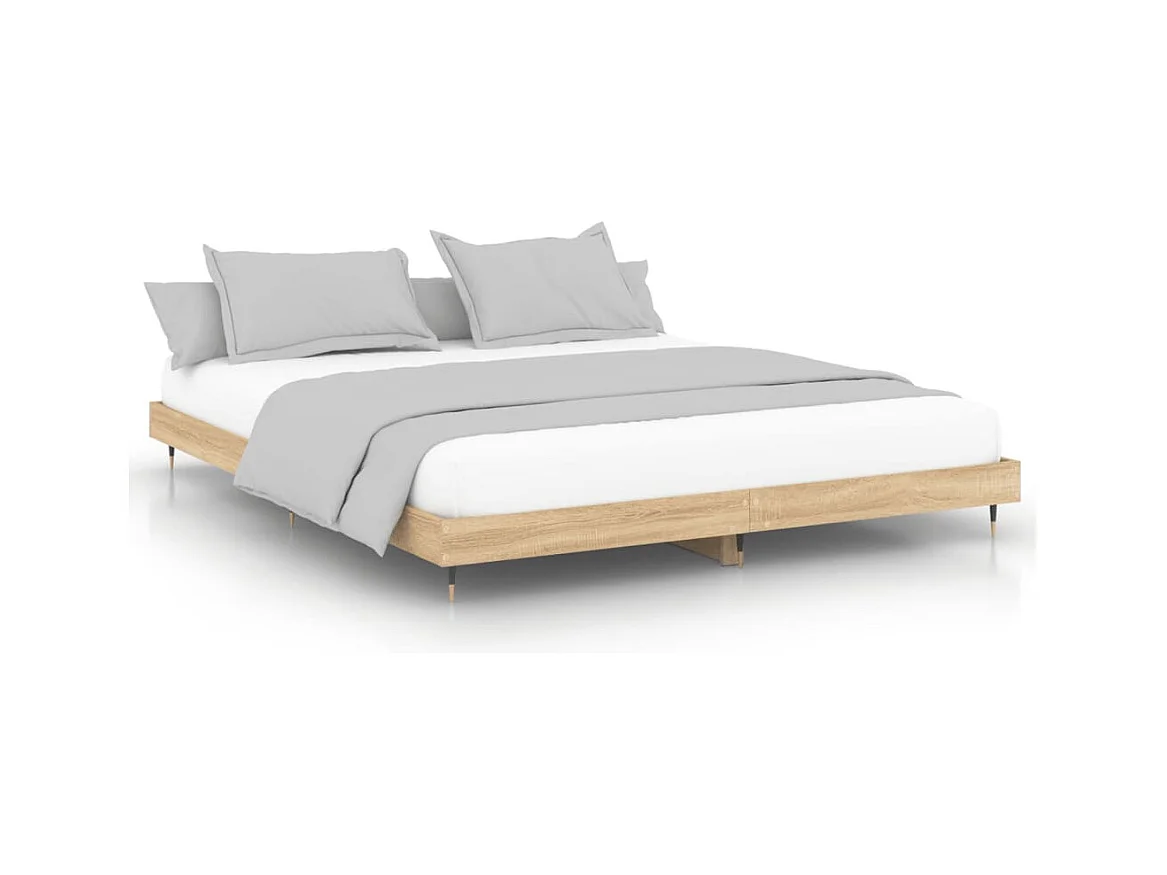 Lit double | Lit adulte | Cadre de lit chêne sonoma 200x200 cm