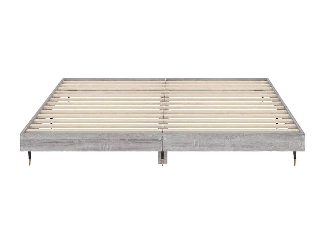 Lit double | Lit adulte | Cadre de lit sonoma gris 160x200cm bois ingénierie
