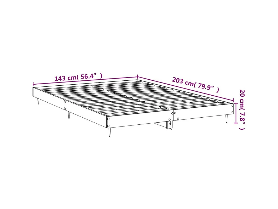 Lit double | Lit adulte | Cadre de lit chêne sonoma 140x200 cm