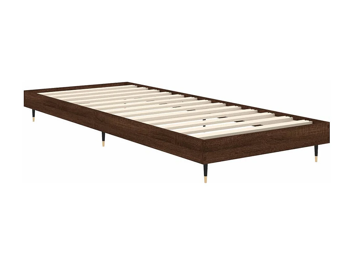 Lit simple | Lit adulte, enfant | Cadre de lit chêne marron 75x190cm bois ingénierie