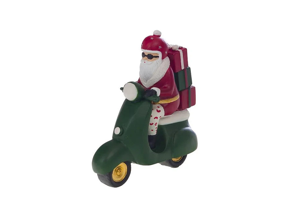 Père Noël en scooter