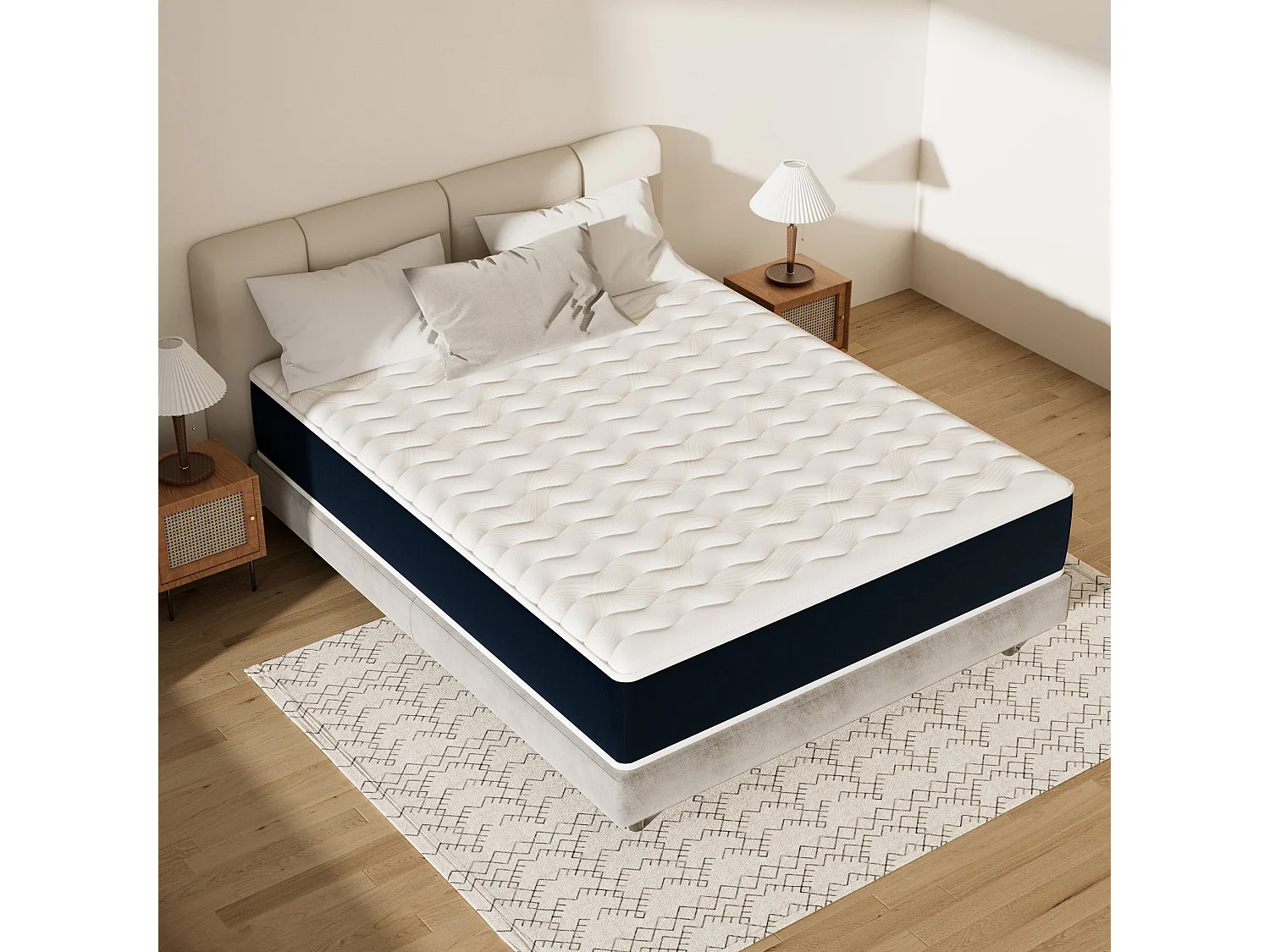 Matelas mousse 90x190, 32 cm Matelas en mousse, Advanced Sleep Care, Respirant, Zone 7, réversible des deux côtés