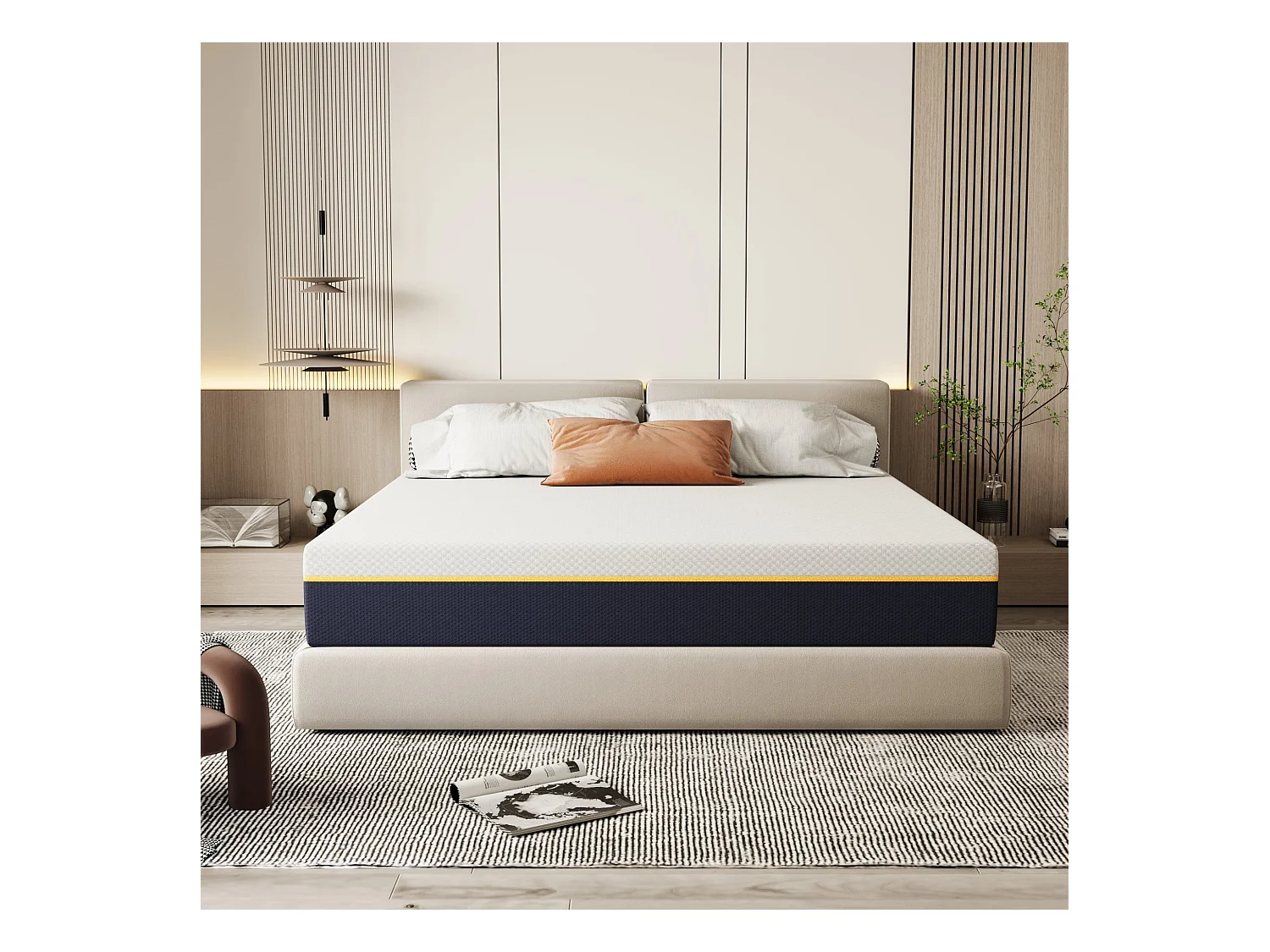 Matelas adulte double en mousse, 140*200 cm, 21 cm d'épaisseur