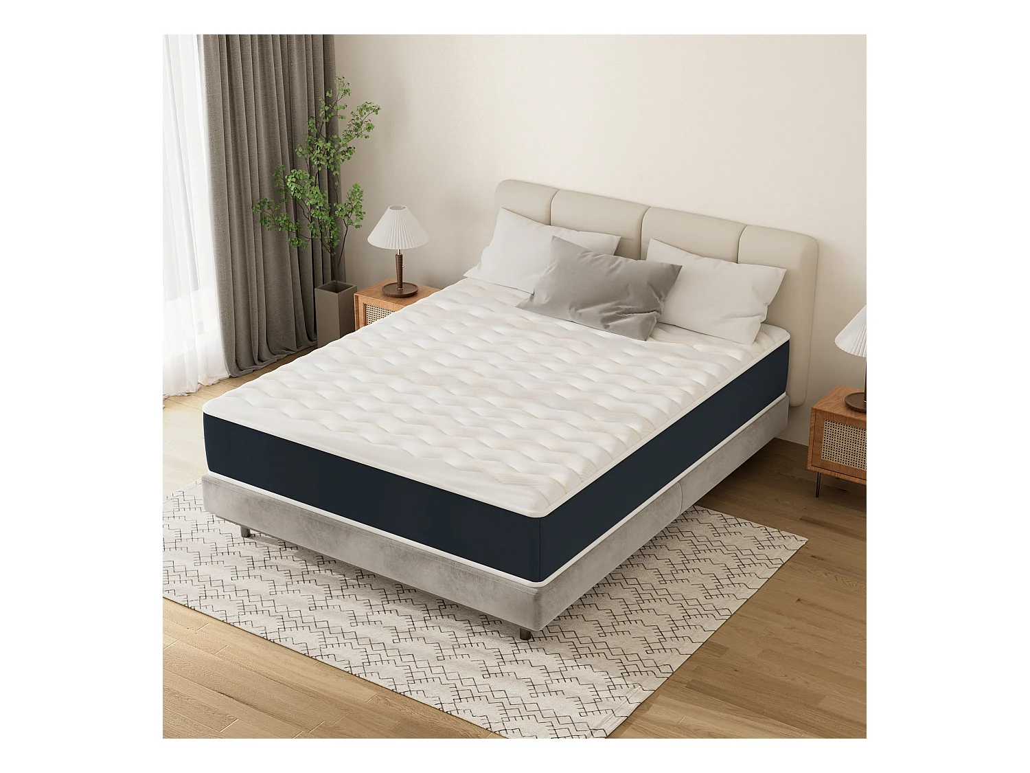 Matelas mousse 160x200, 28 cm Matelas en mousse, Advanced Sleep Care, Respirant, Zone 7, réversible des deux côtés