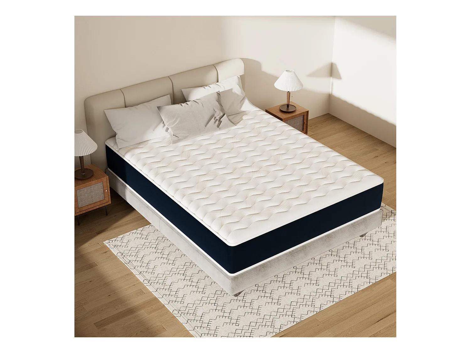 Matelas mousse 160x200, 28 cm Matelas en mousse, Advanced Sleep Care, Respirant, Zone 7, réversible des deux côtés