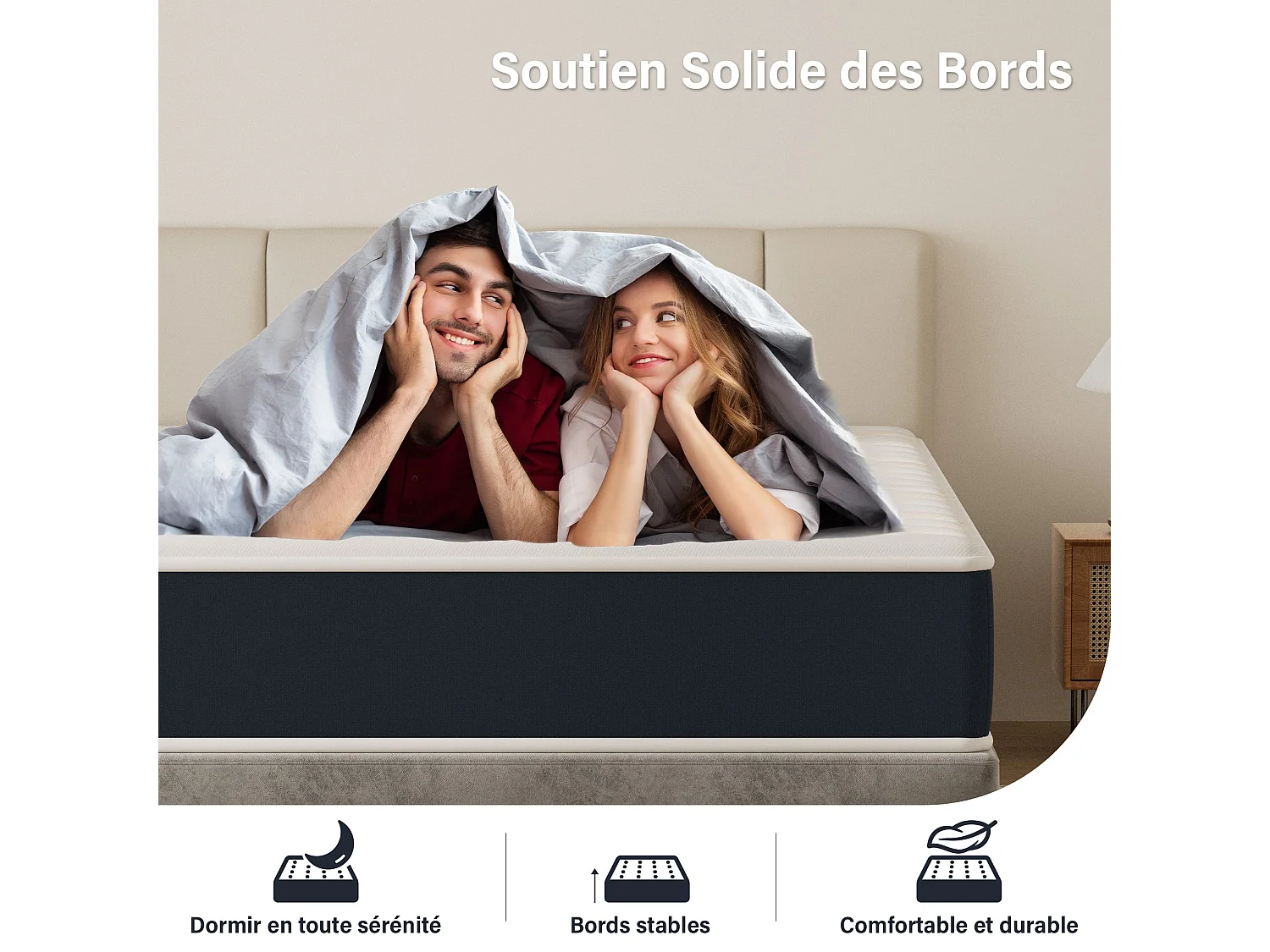 Matelas en mousse de 28 cm, 90 x 190 cm, double face