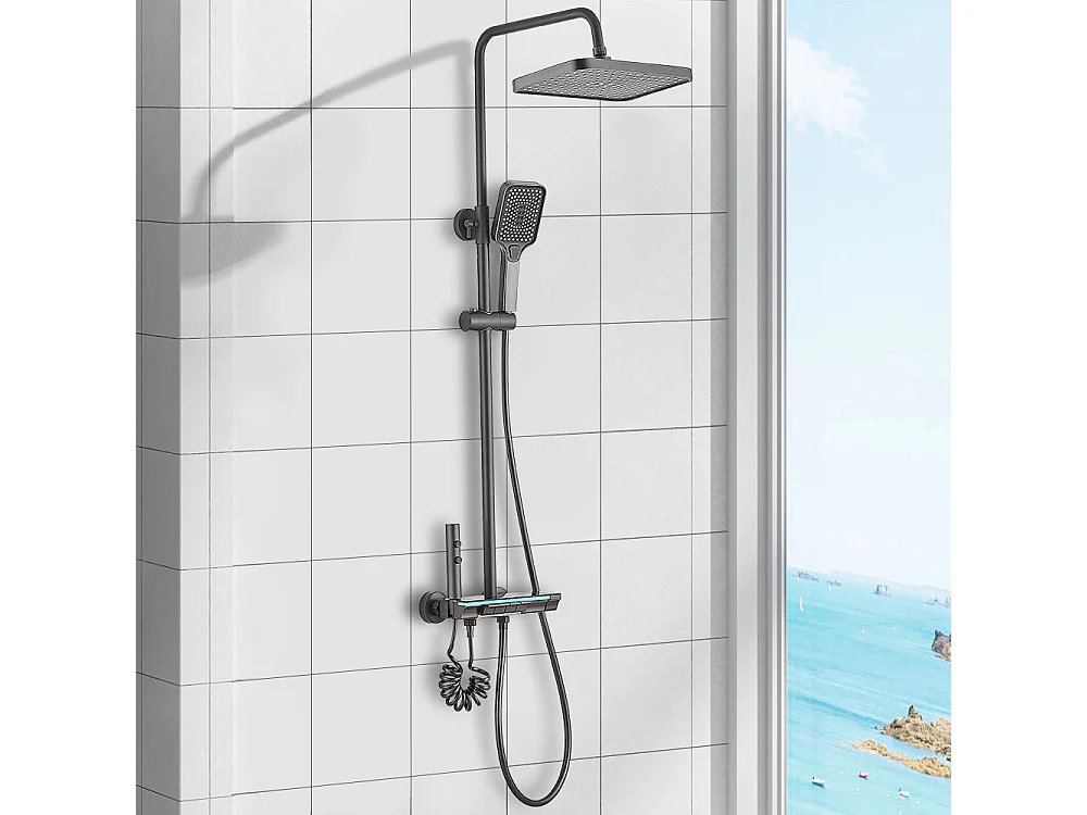 Colonne de douche avec éclairage d'ambiance, écran LED, réglage de la température de l'eau