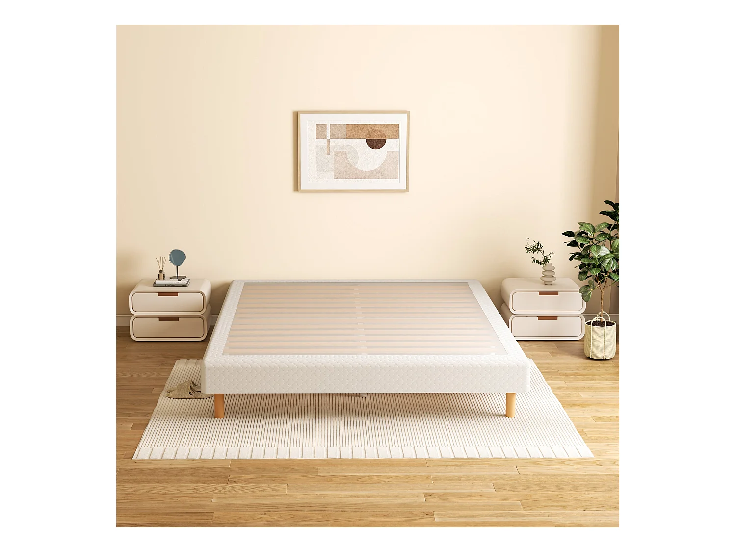 Sommier à Lattes 140x200 cm, 9 pieds, 2x14 lattes