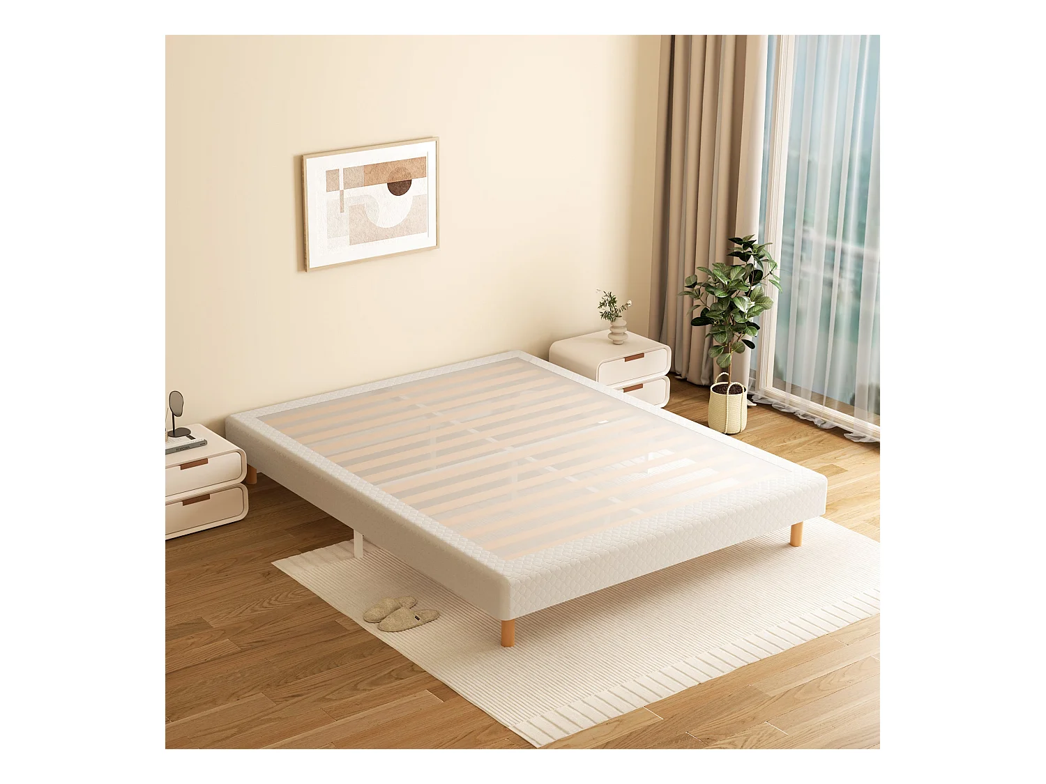 Sommier à Lattes 140x200 cm, 9 pieds, 2x14 lattes