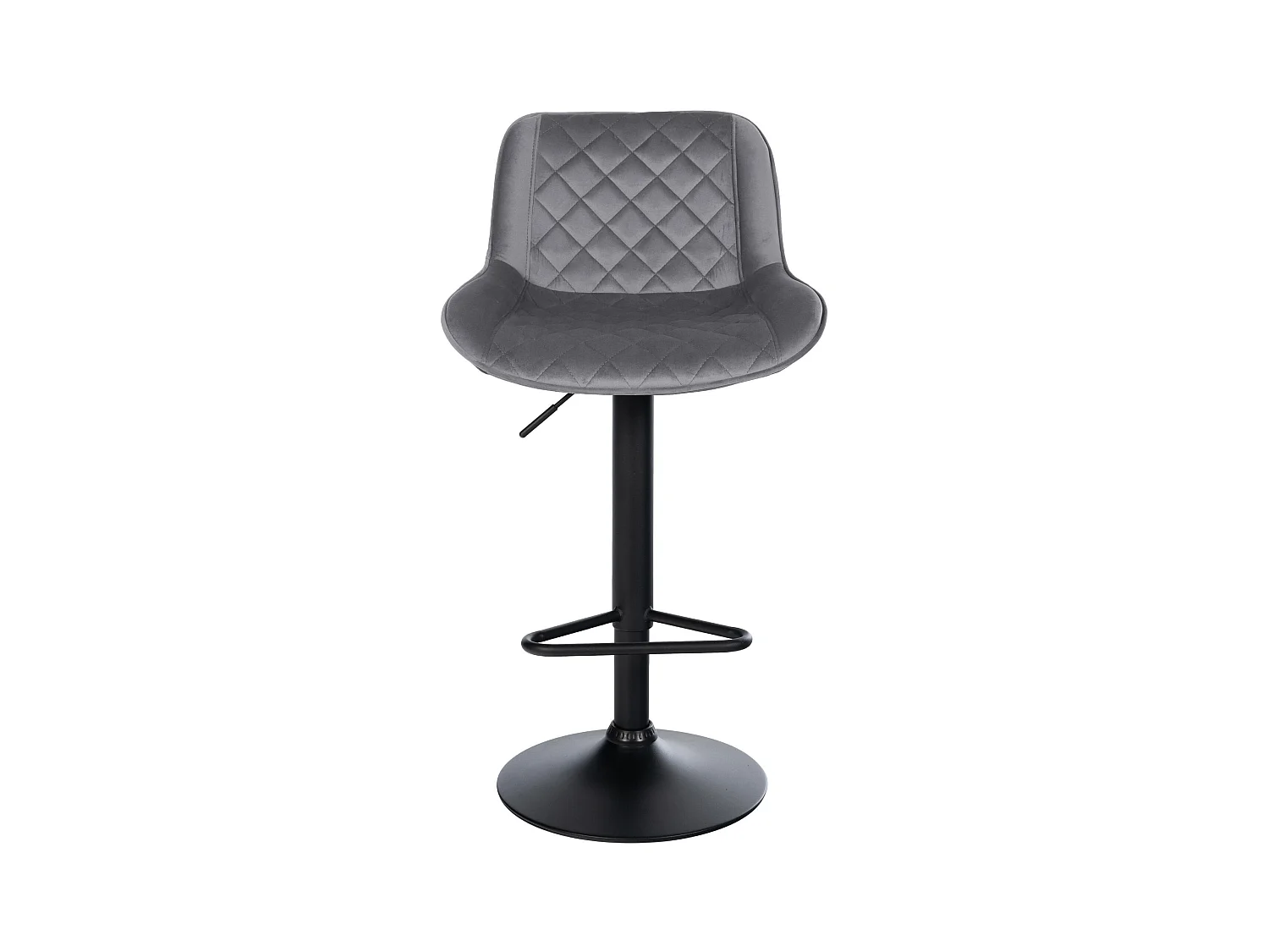 Lot de 2  Tabouret de bar - Velours - Gris foncé - Kasson