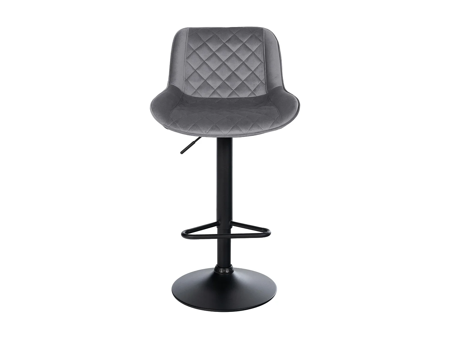 Lot de 2  Tabouret de bar - Velours - Gris foncé - Kasson