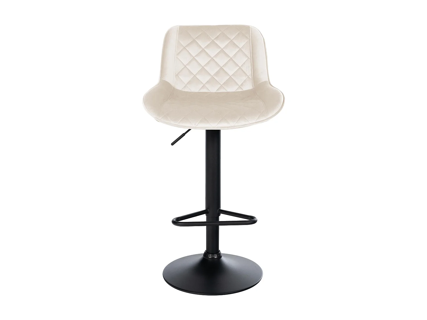 Lot de 2  Tabouret de bar - Velours - Crème - Kasson