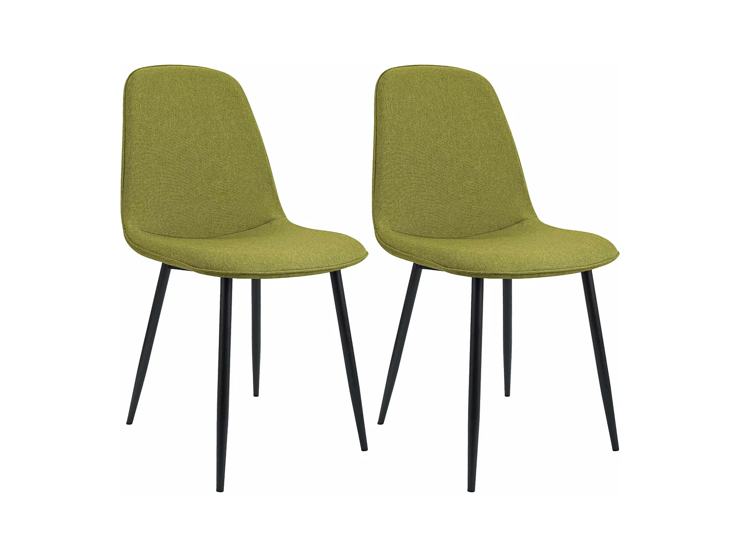 Lot de 2  chaise salle à manger - Tissu - Vert - Maryam