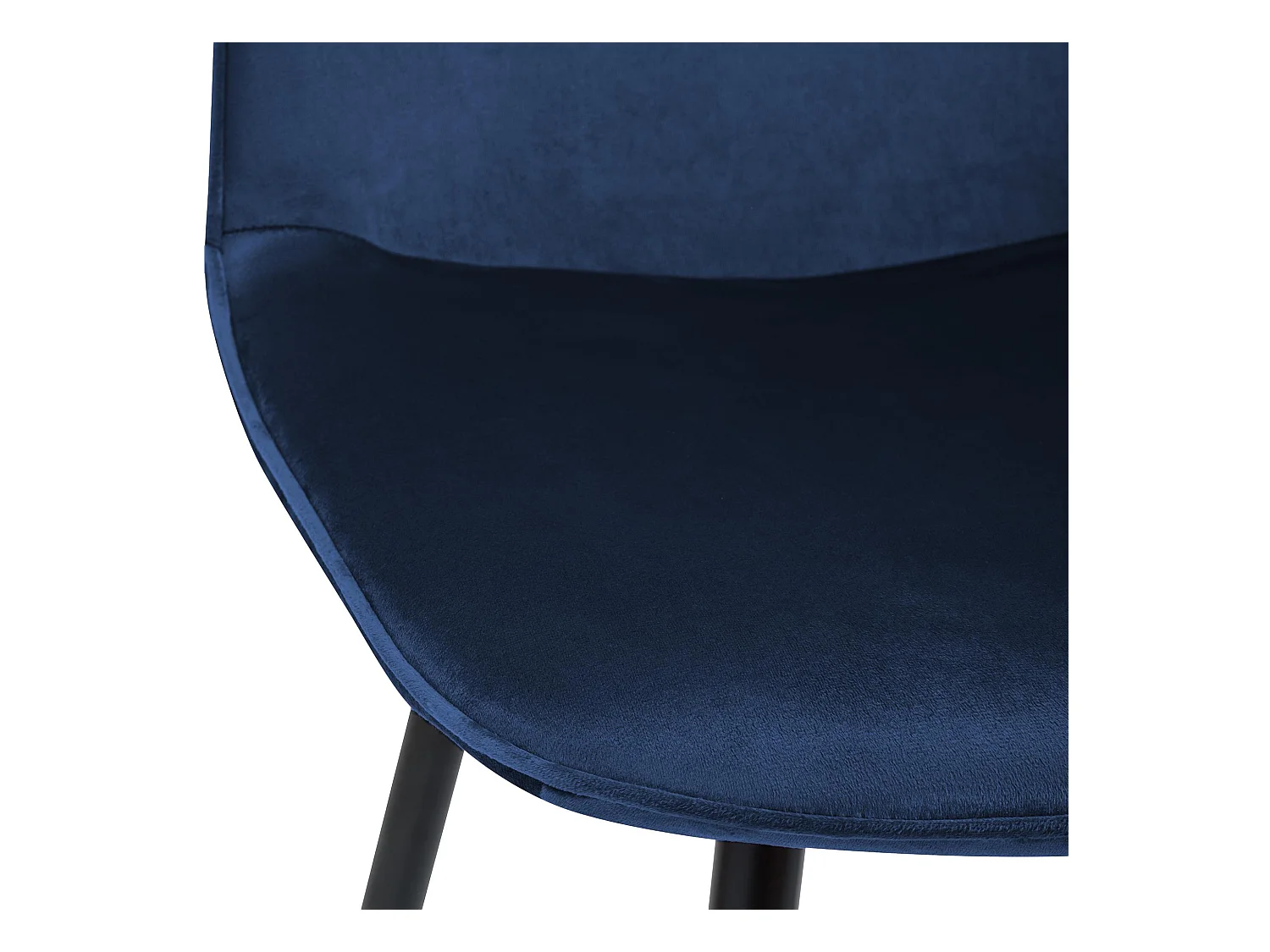 Lot de 2  chaise salle à manger - Velours - Bleu foncé - Maryam