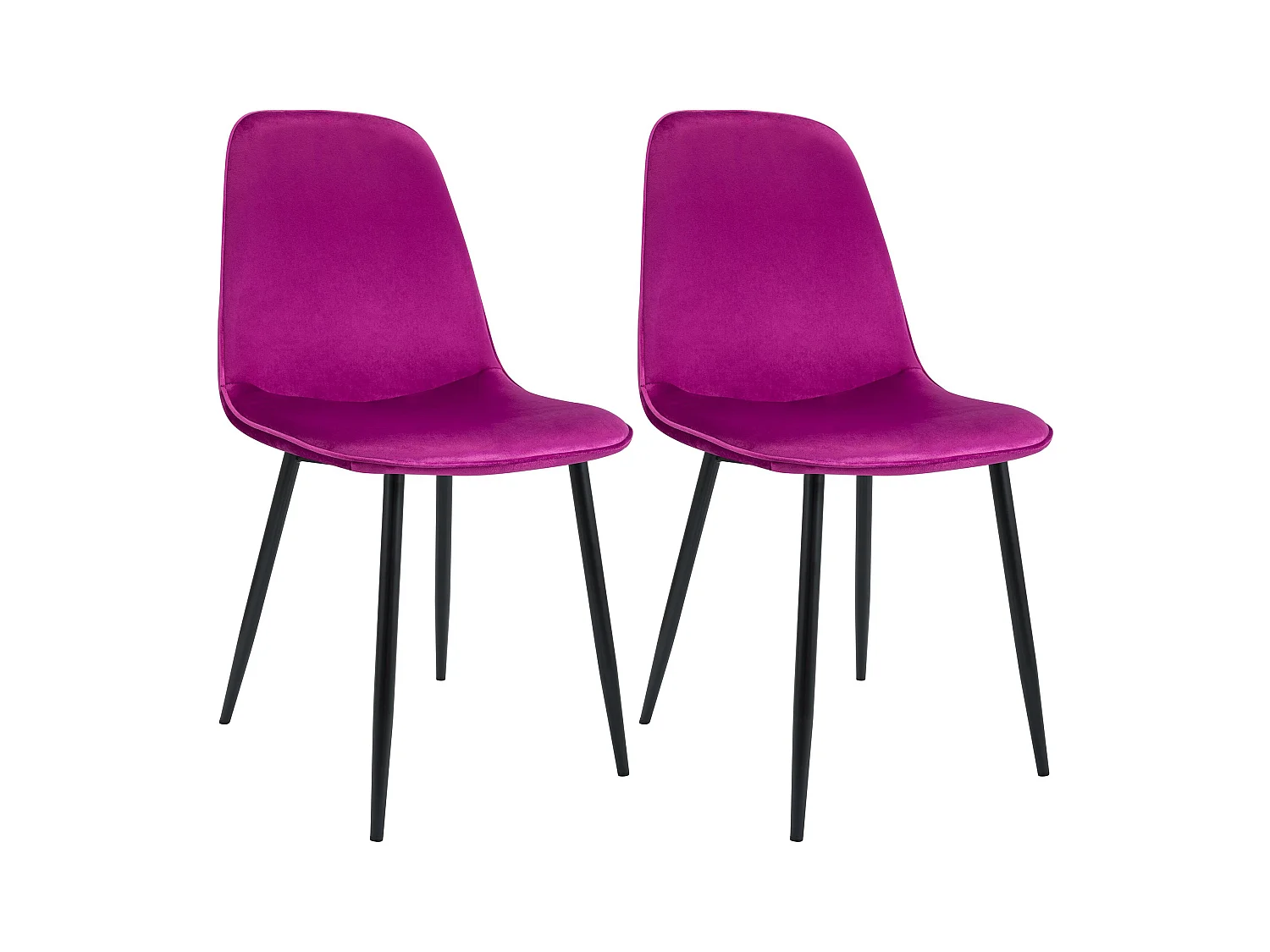 Lot de 2  chaise salle à manger - Velours - Violet - Maryam