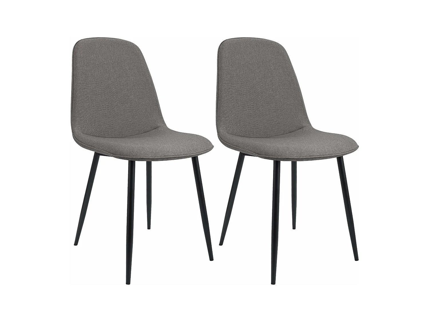 Lot de 2  chaise salle à manger - Tissu - Gris clair - Maryam