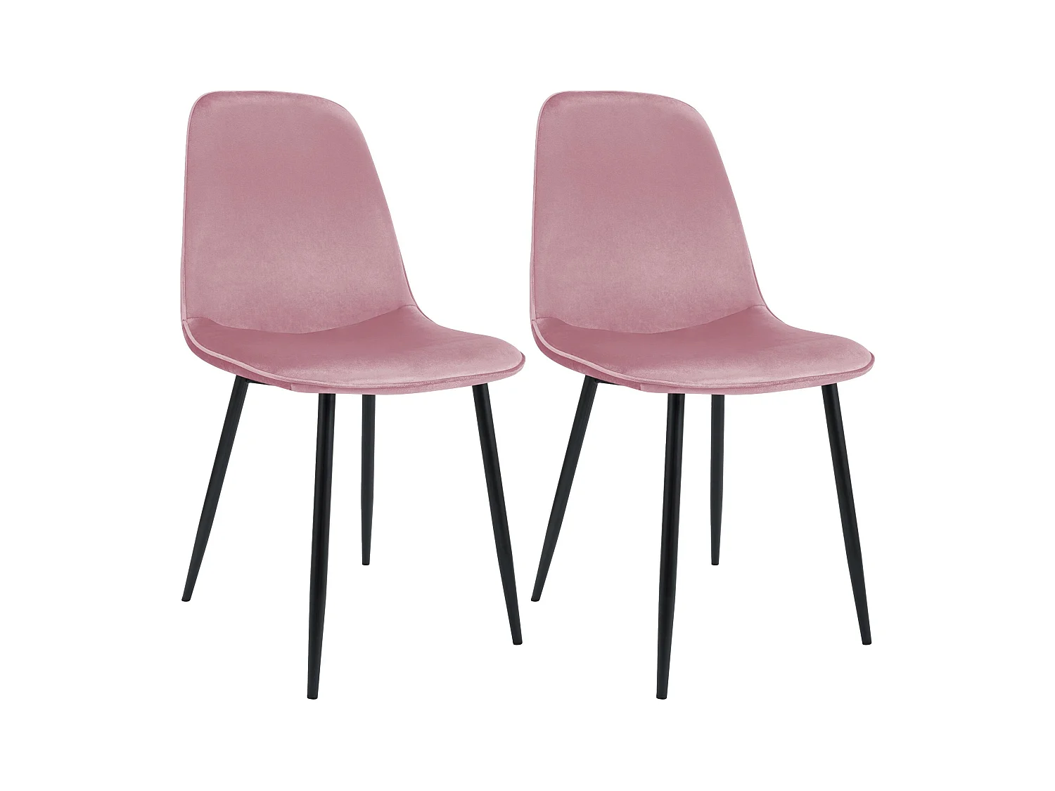 Lot de 2  chaise salle à manger - Velours - Rose - Maryam
