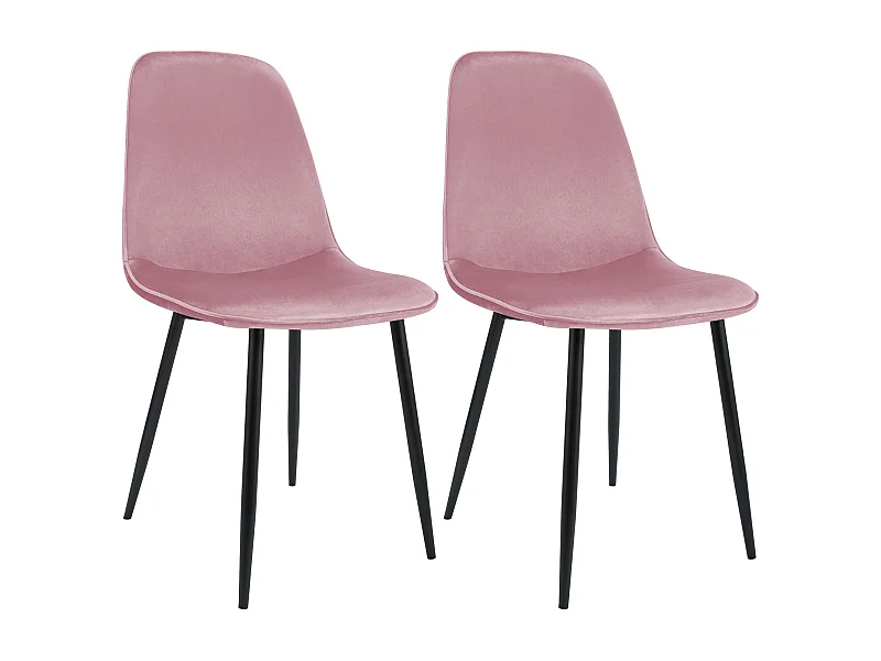 Lot de 2  chaise salle à manger - Velours - Rose - Maryam